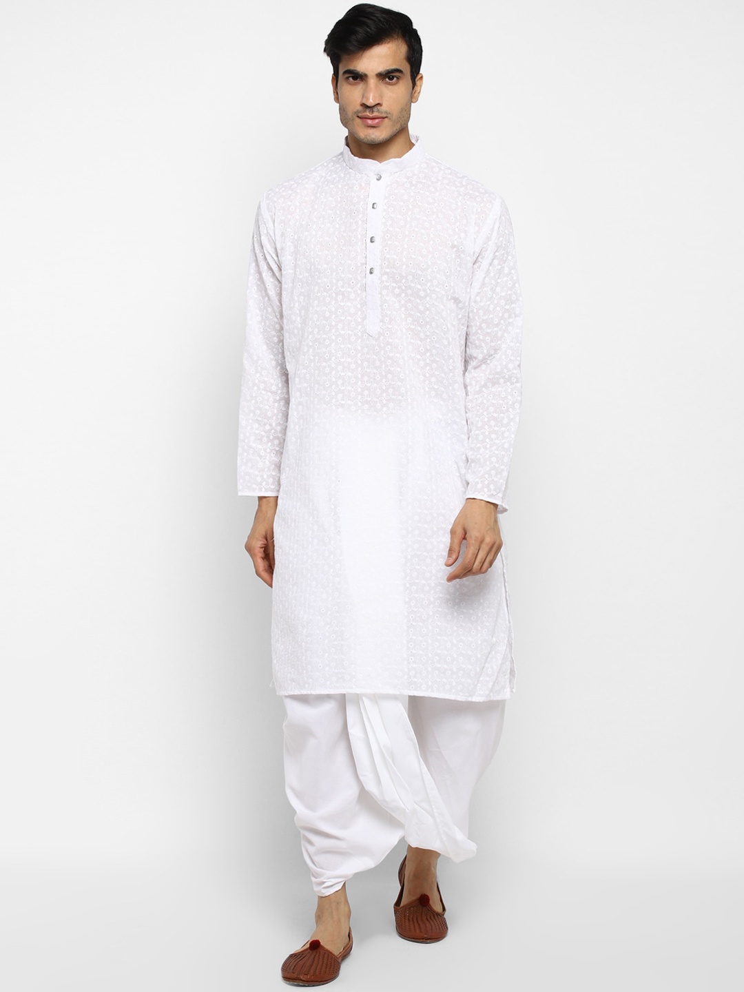 

ROYAL KURTA Men White Pure Cotton Kurta with Dhoti Pants