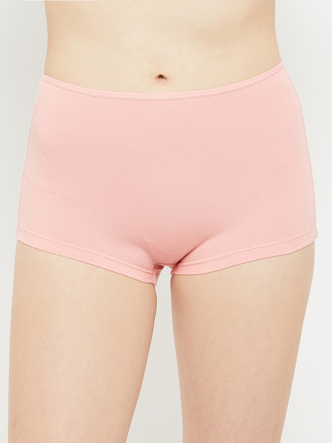 

max Women Peach-Coloured Solid Boy Shorts