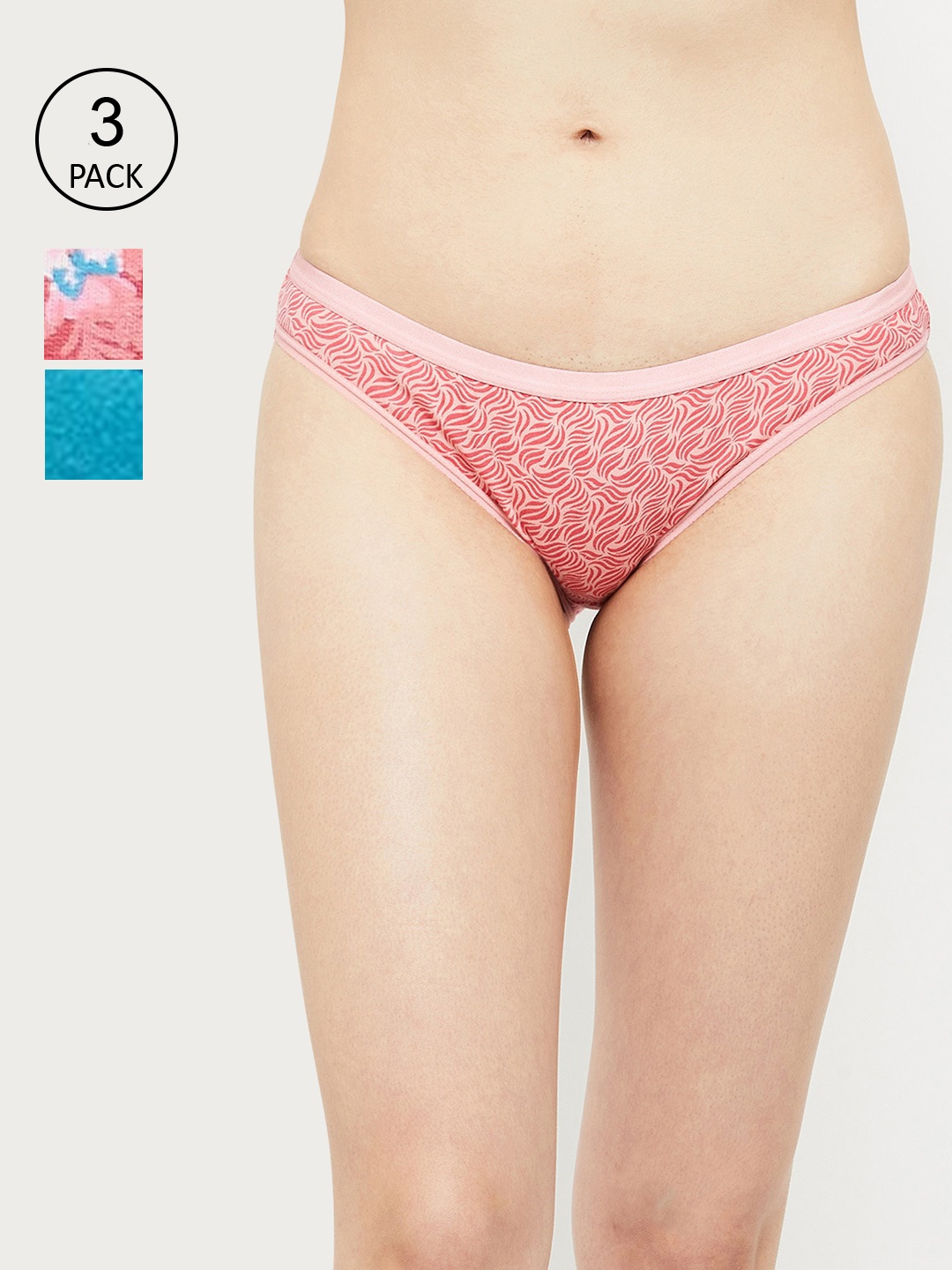 

Max Women Pack Of 3 Printed Bikini Briefs, Pink