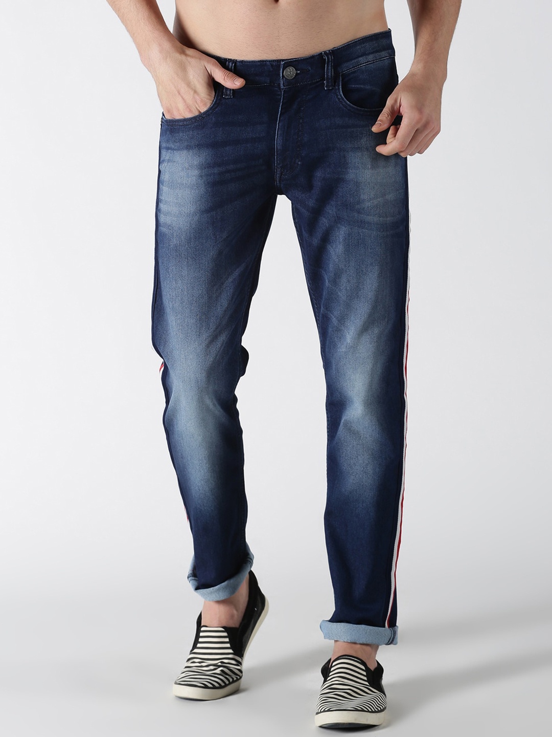 

Old Grey Men Blue Jean Slim Fit Light Fade Jeans