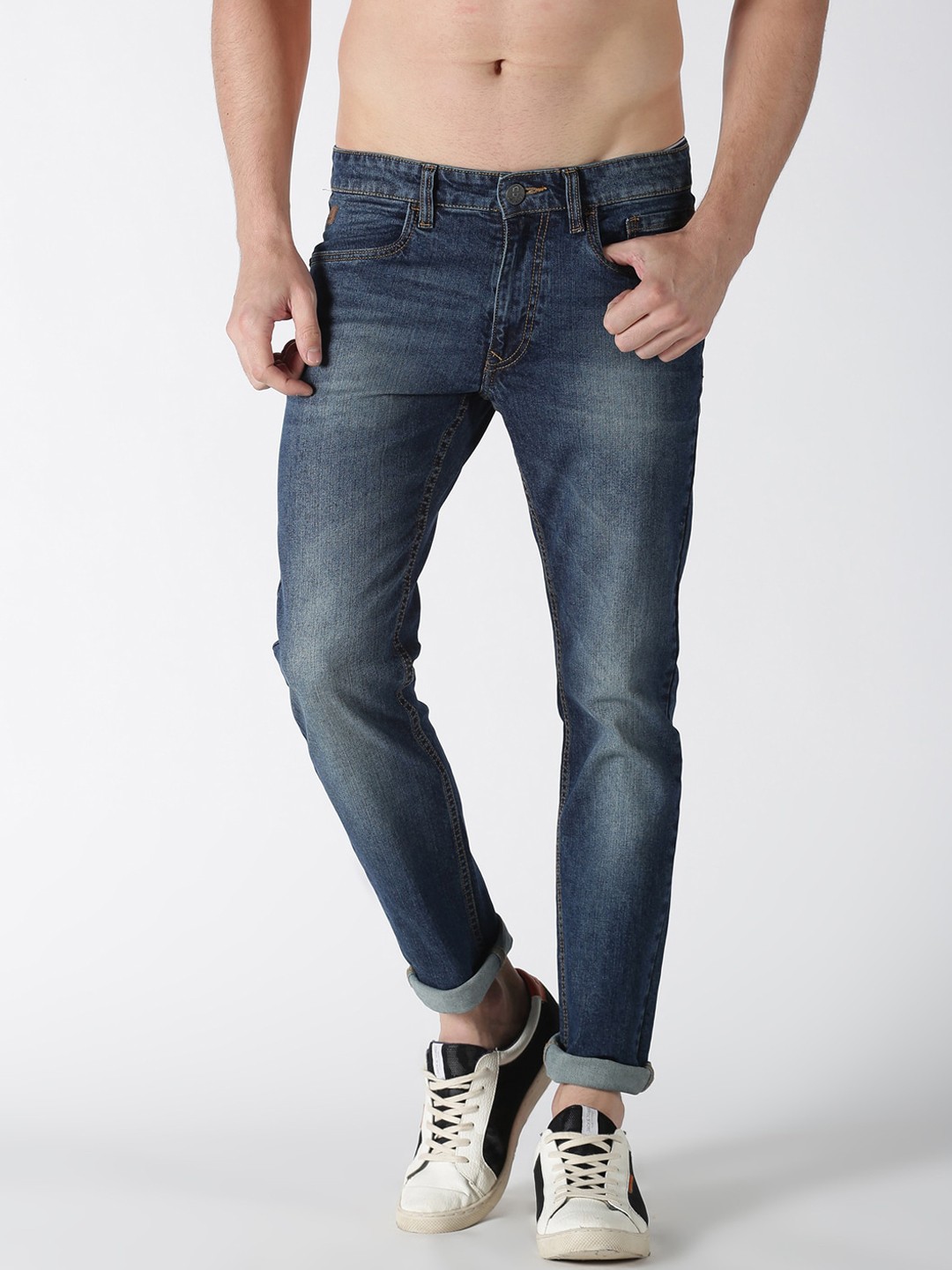 

Old Grey Mens Slim Fit Light Fade Stretchable Jeans, Blue