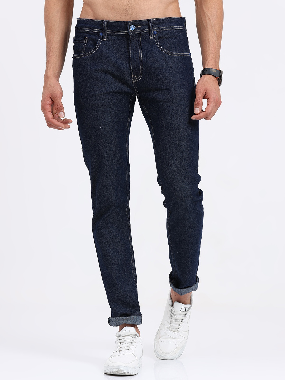 

Old Grey Men Slim Fit Stretchable Jeans, Blue