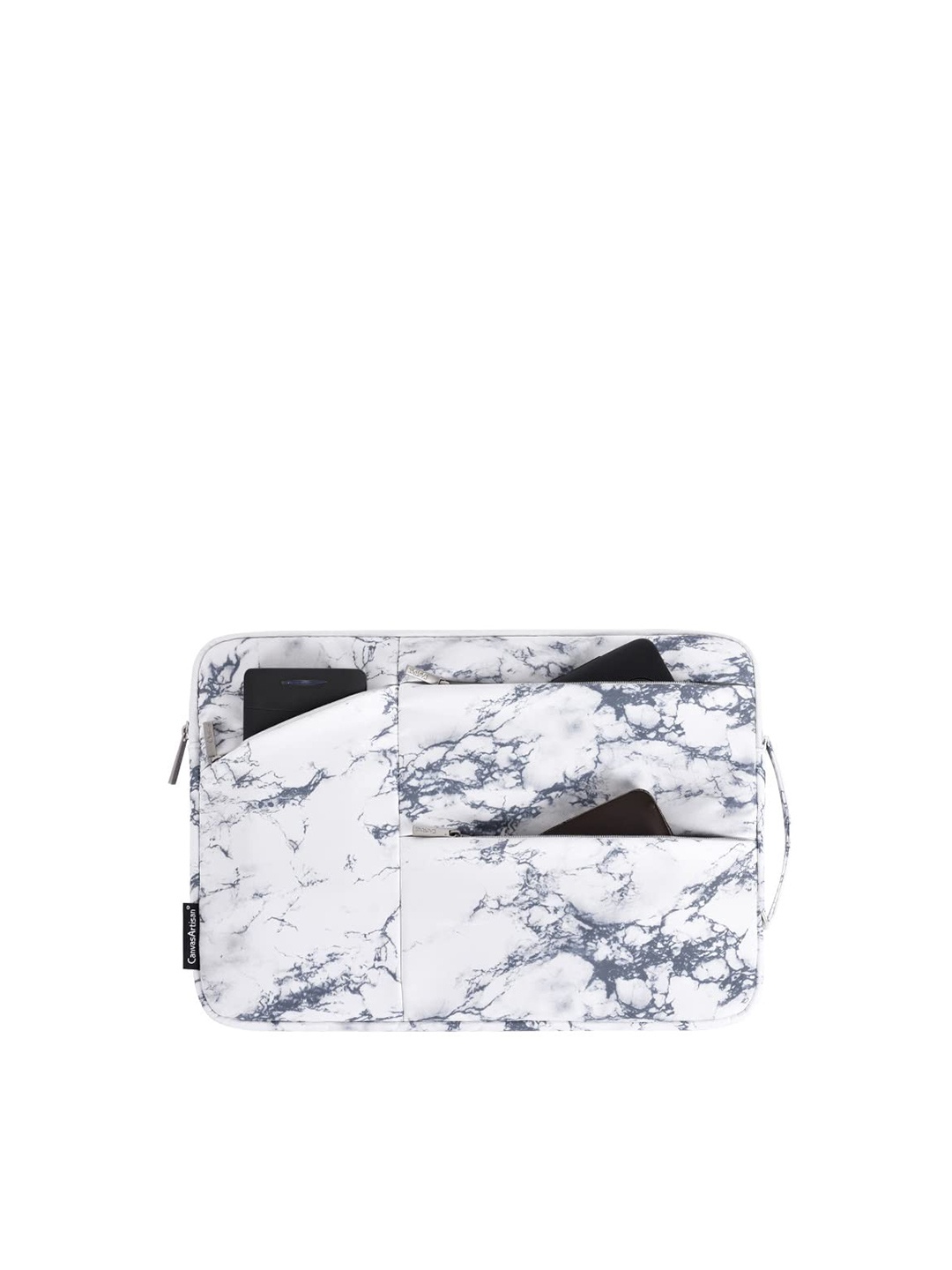 

Red Lemon Unisex White & Grey Printed Laptop Bag