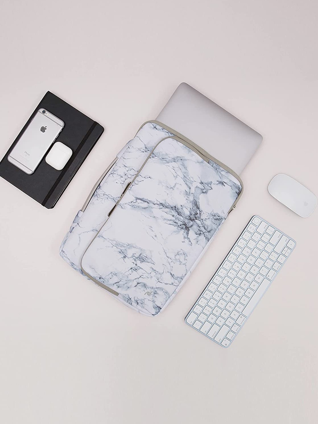 

Red Lemon Unisex White & Grey Printed Laptop Bag