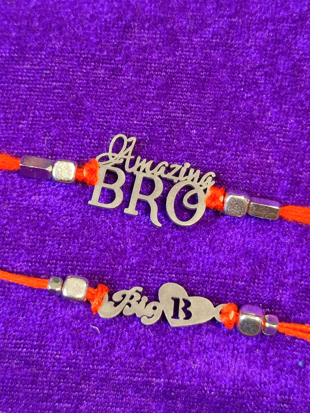 

CRAYTON Men Pack Of 2 Silver-Toned Designed Rakhi