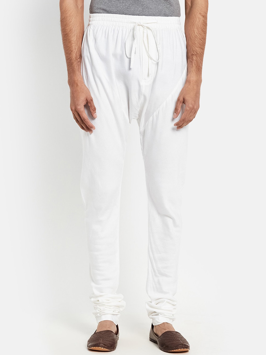 

Fabindia Men White Solid Churidar
