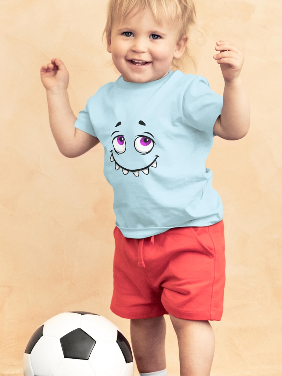 

MA Baby Kids Turquoise Blue Printed Pure Cotton Bio Finish T-shirt