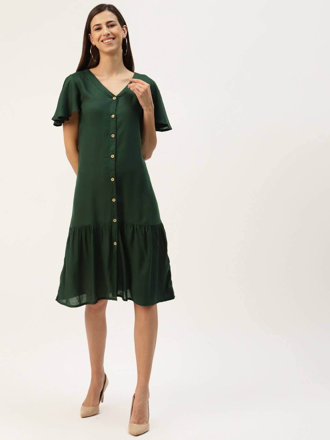 

BRINNS Green A-Line Midi Dress
