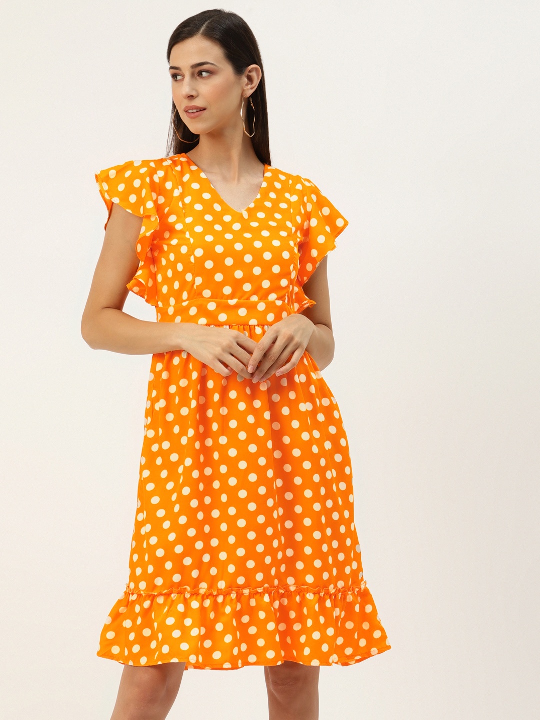 

BRINNS Mustard Yellow & White Printed A-Line Dress