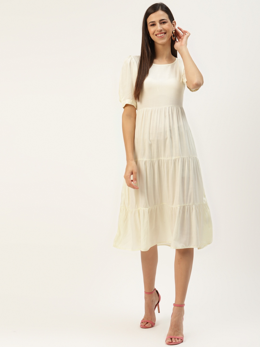 

BRINNS Off White A-Line Midi Dress