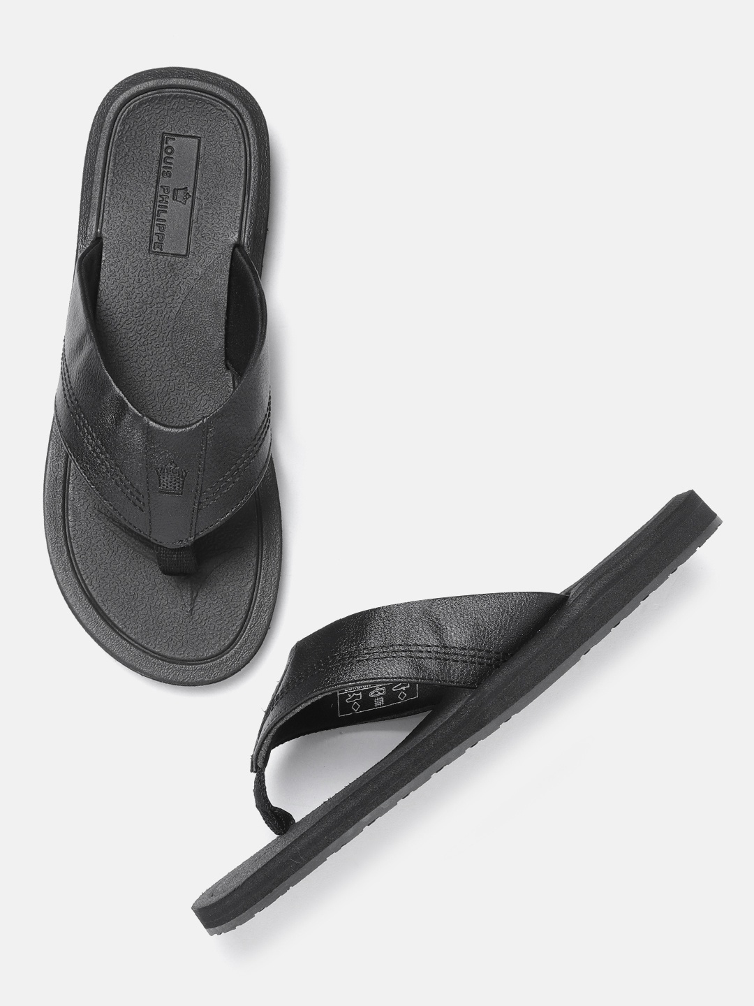 

Louis Philippe Men Black Solid Thong Flip-Flops