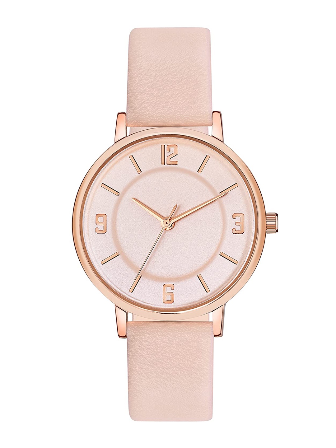 

SWADESI STUFF Women Peach-Coloured Dial & Pink Leather Straps Analogue Watch