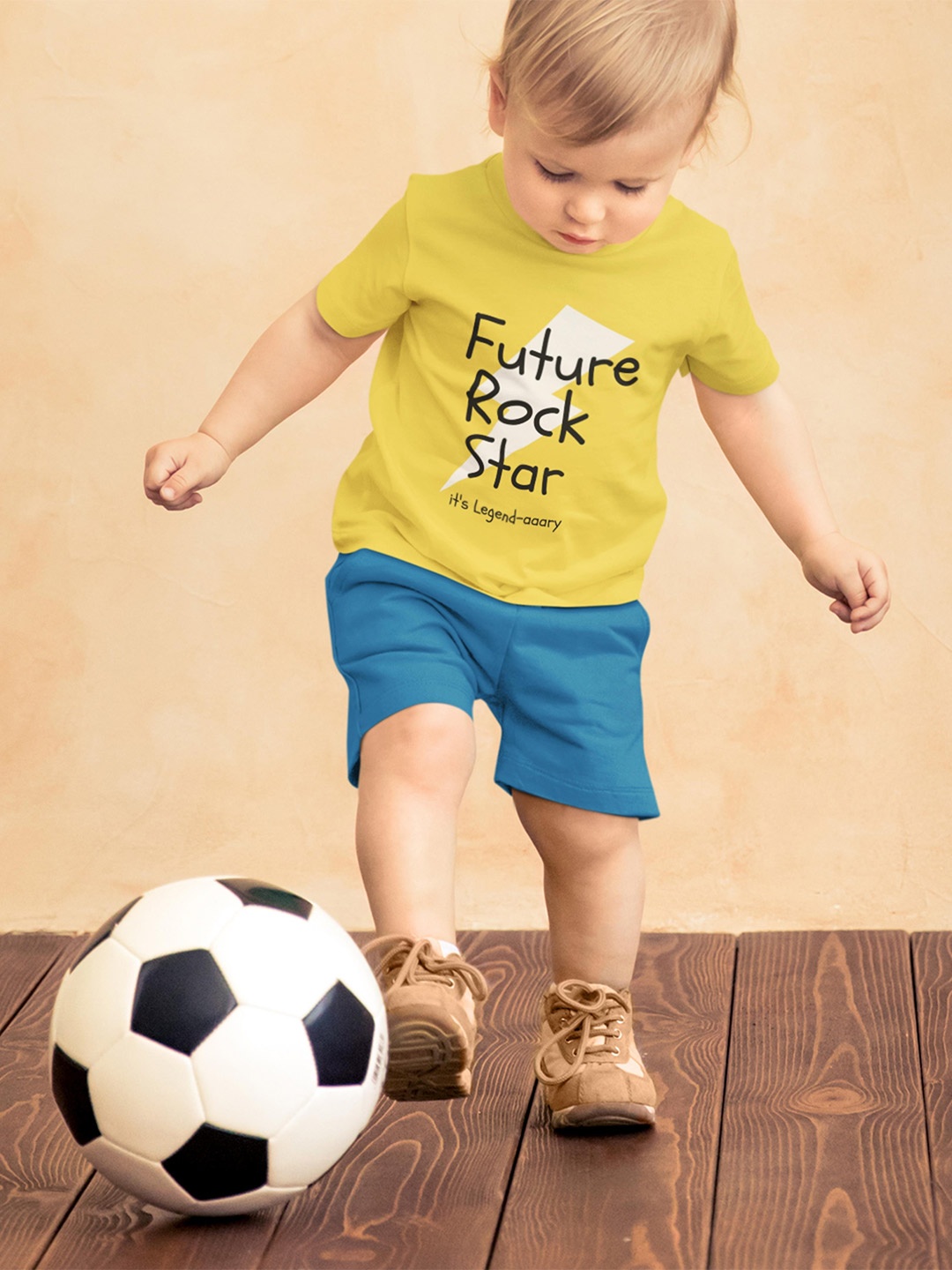 

MA Baby Kids Yellow Printed Pure Cotton Bio Finish T-shirt