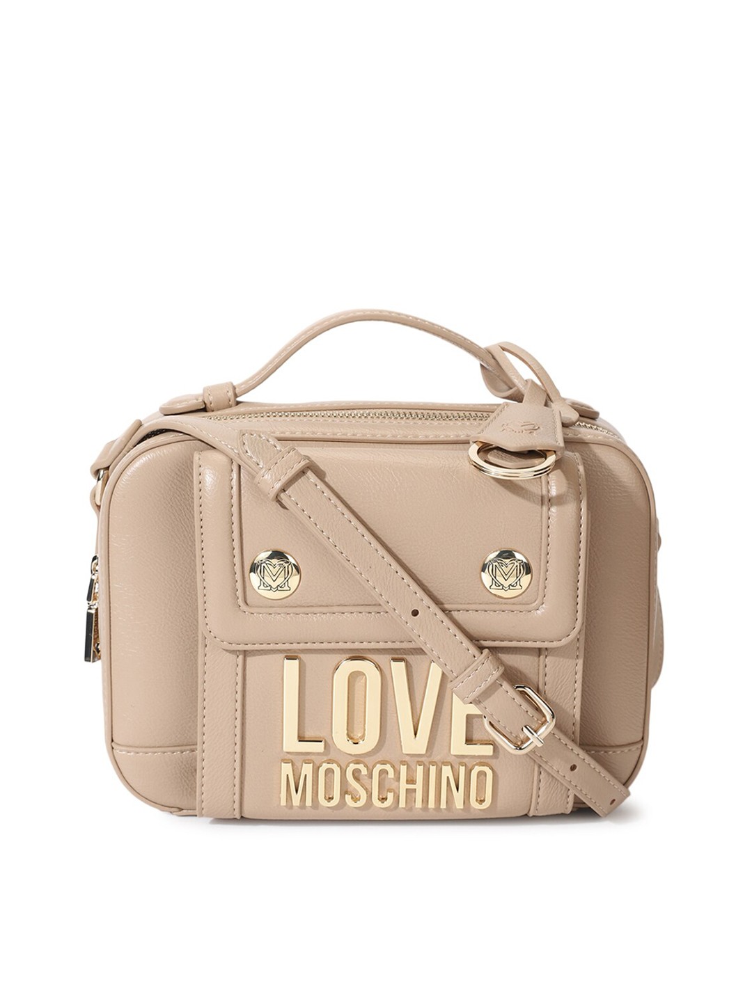 

LOVE MOSCHINO Brown Leather Structured Handheld Bag
