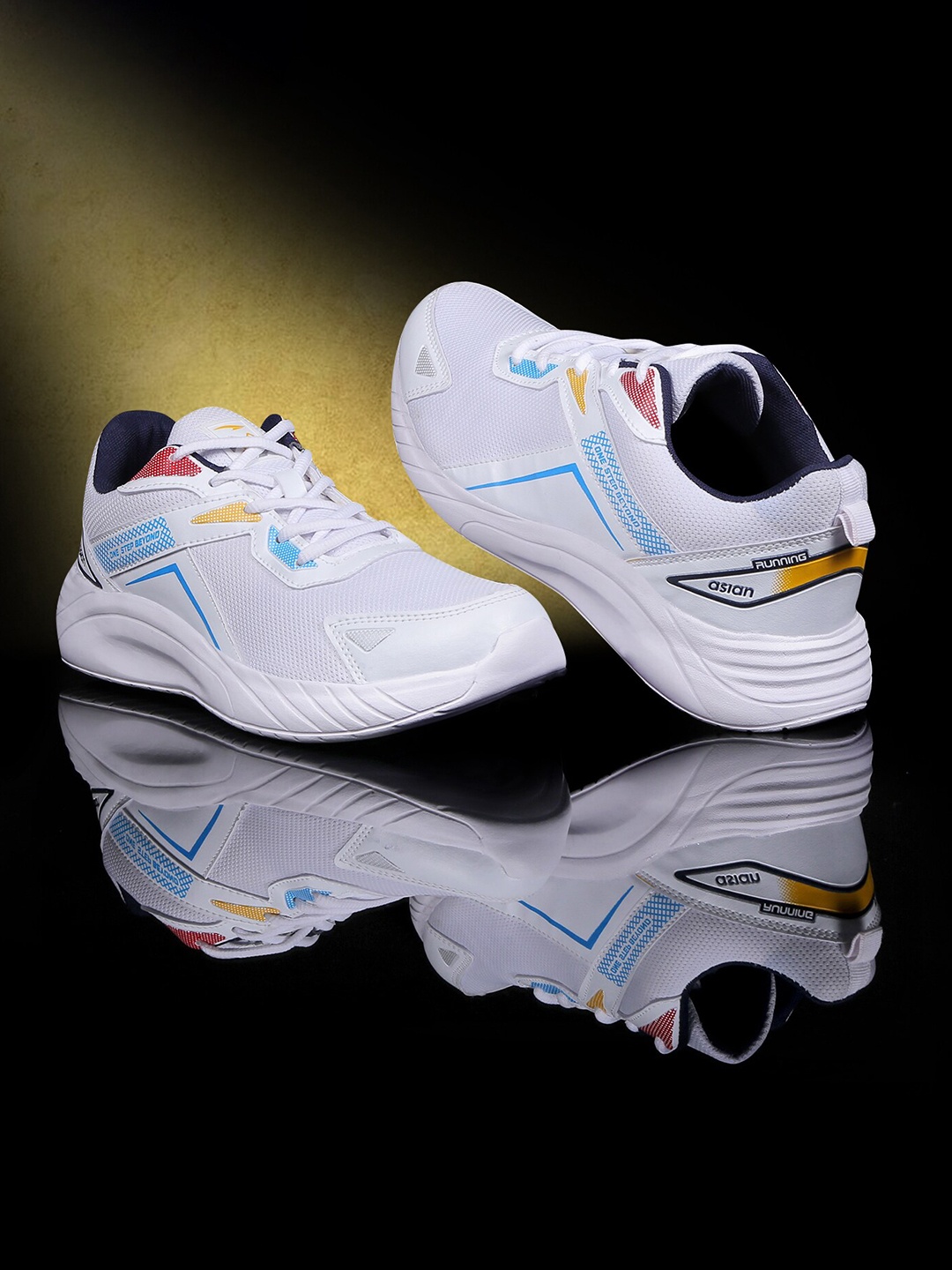 

ASIAN Men White Mesh Running Non-Marking Shoes