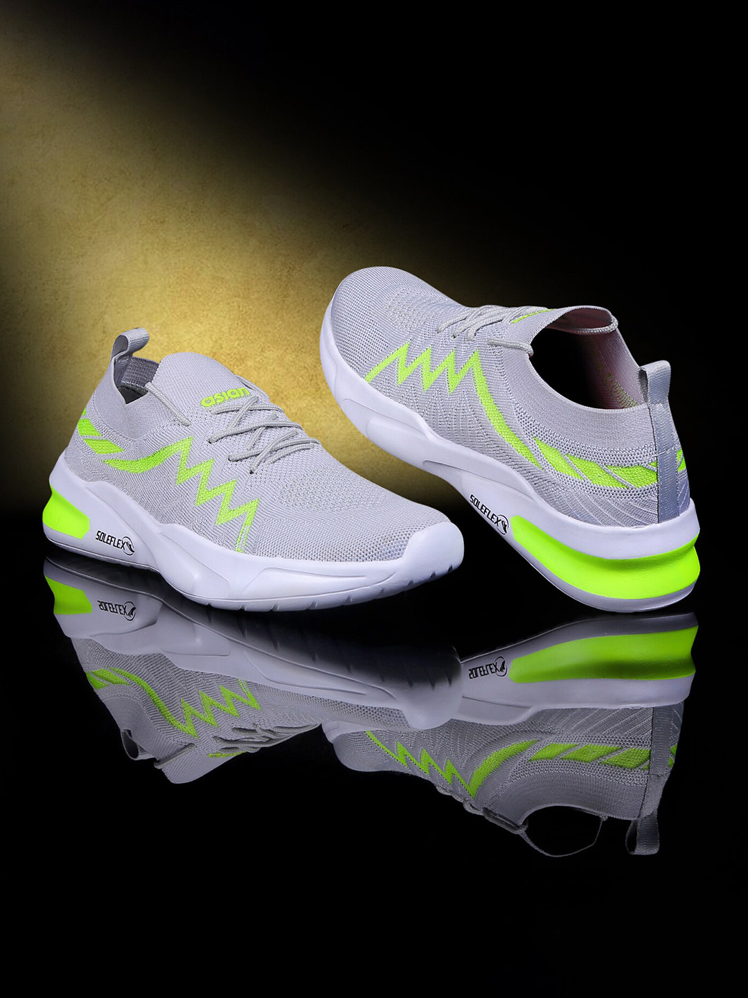 

ASIAN Men Grey Mesh Running Non-Marking Shoes