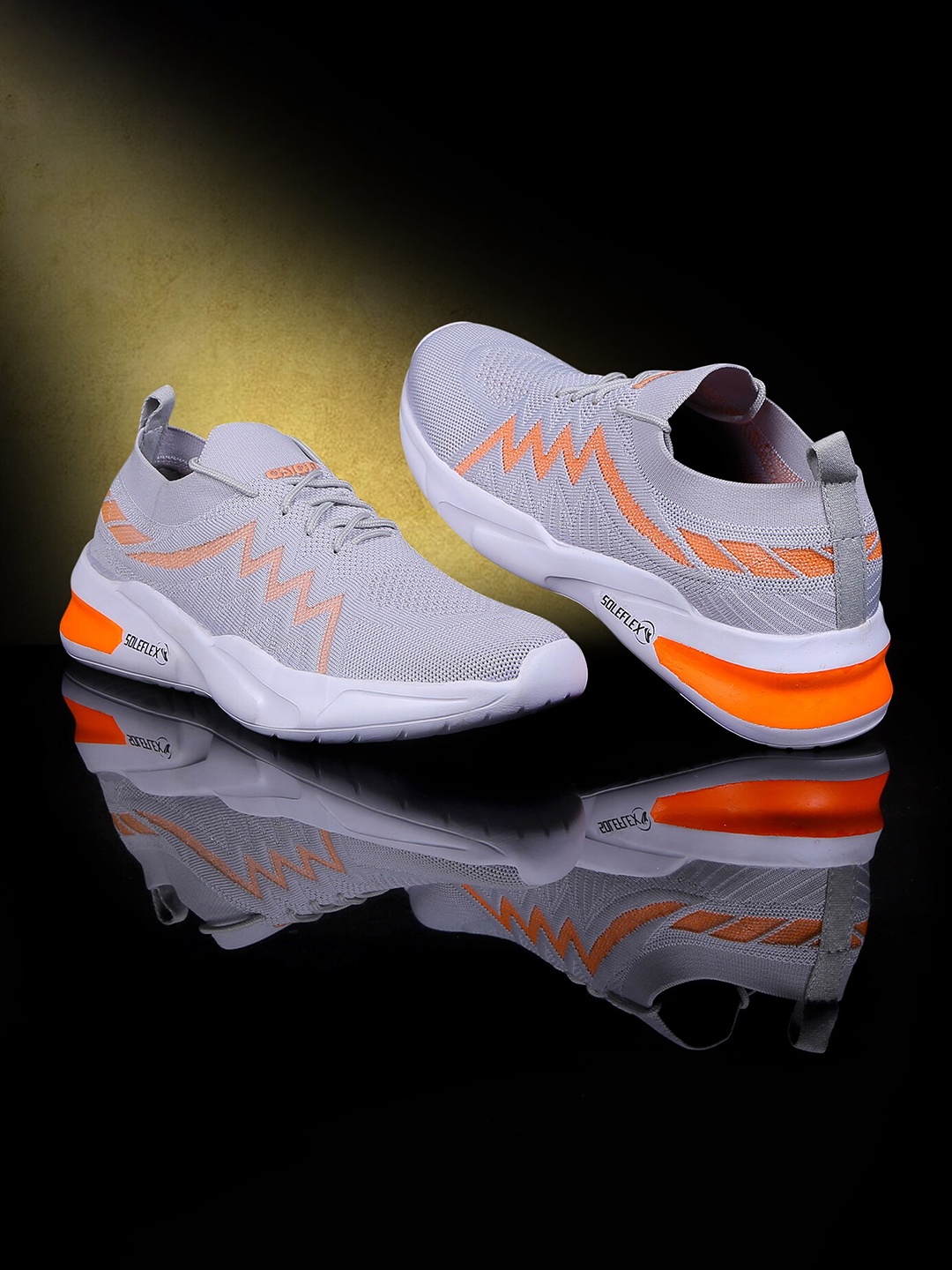 

ASIAN Men Grey Mesh Running Non-Marking Shoes