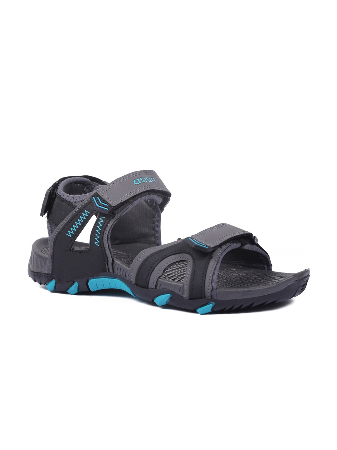 

ASIAN Men Grey & Blue Comfort Sandals