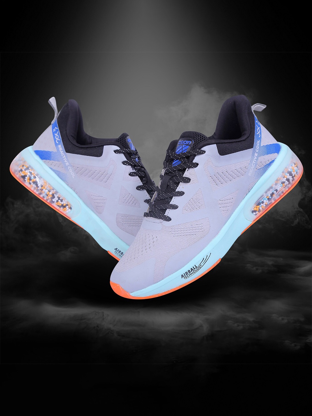 

ASIAN Men Grey Mesh Running Non-Marking Shoes