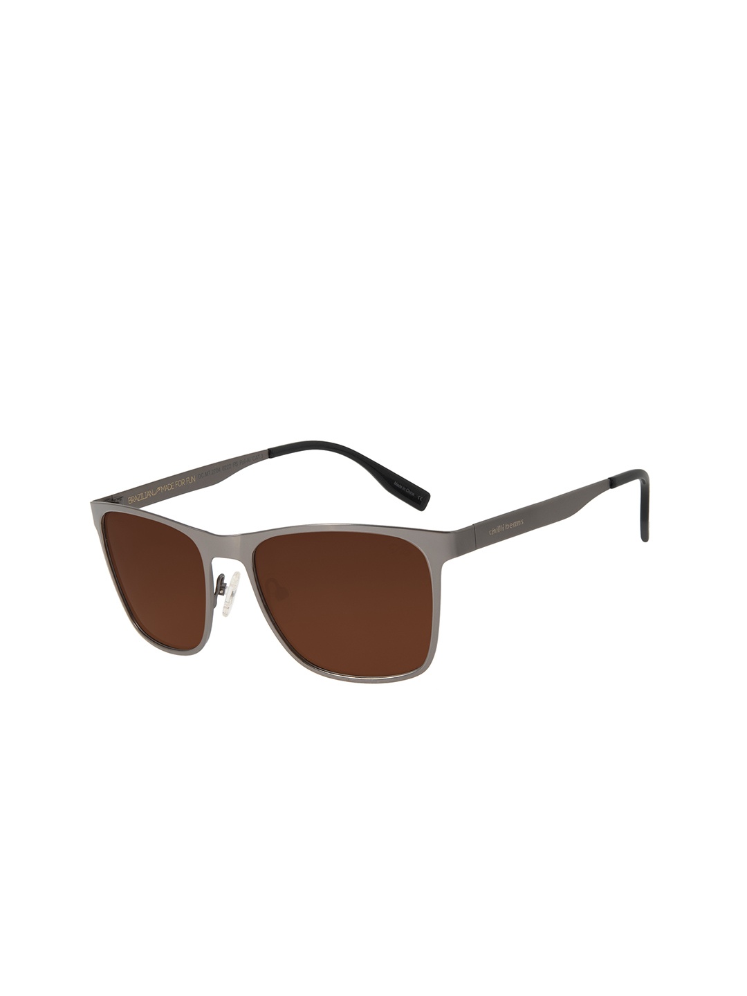 

Chilli Beans Men Brown Lens & Black Rectangle Sunglasses with UV Protected Lens