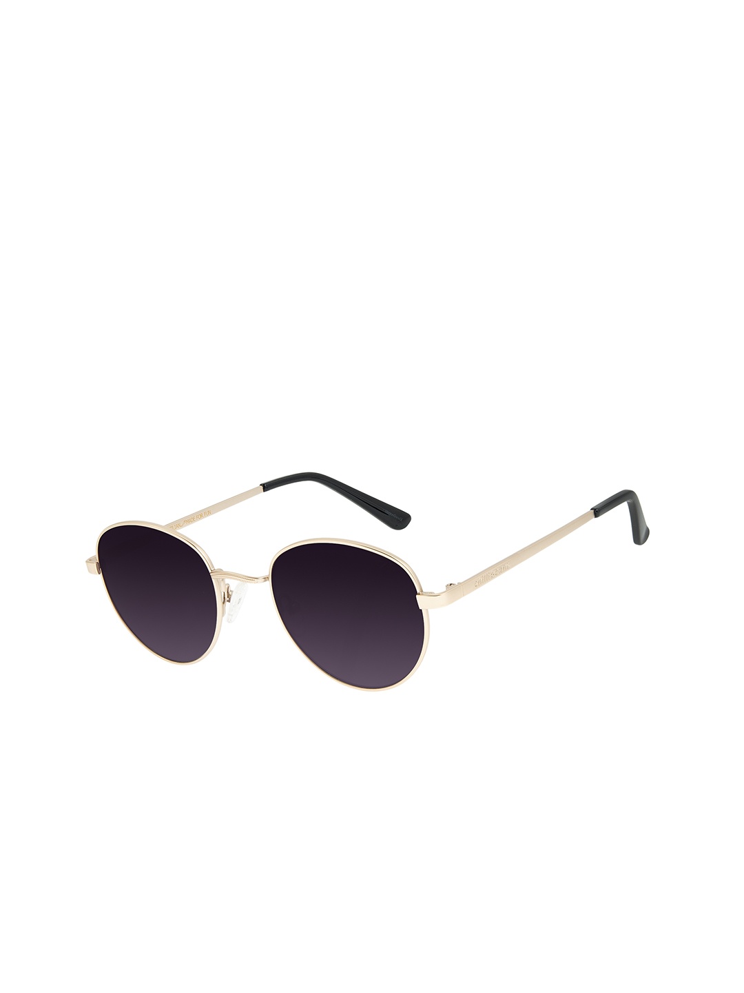 

Chilli Beans Unisex Black Lens & Gold-Toned Round Sunglasses with UV Protected Lens