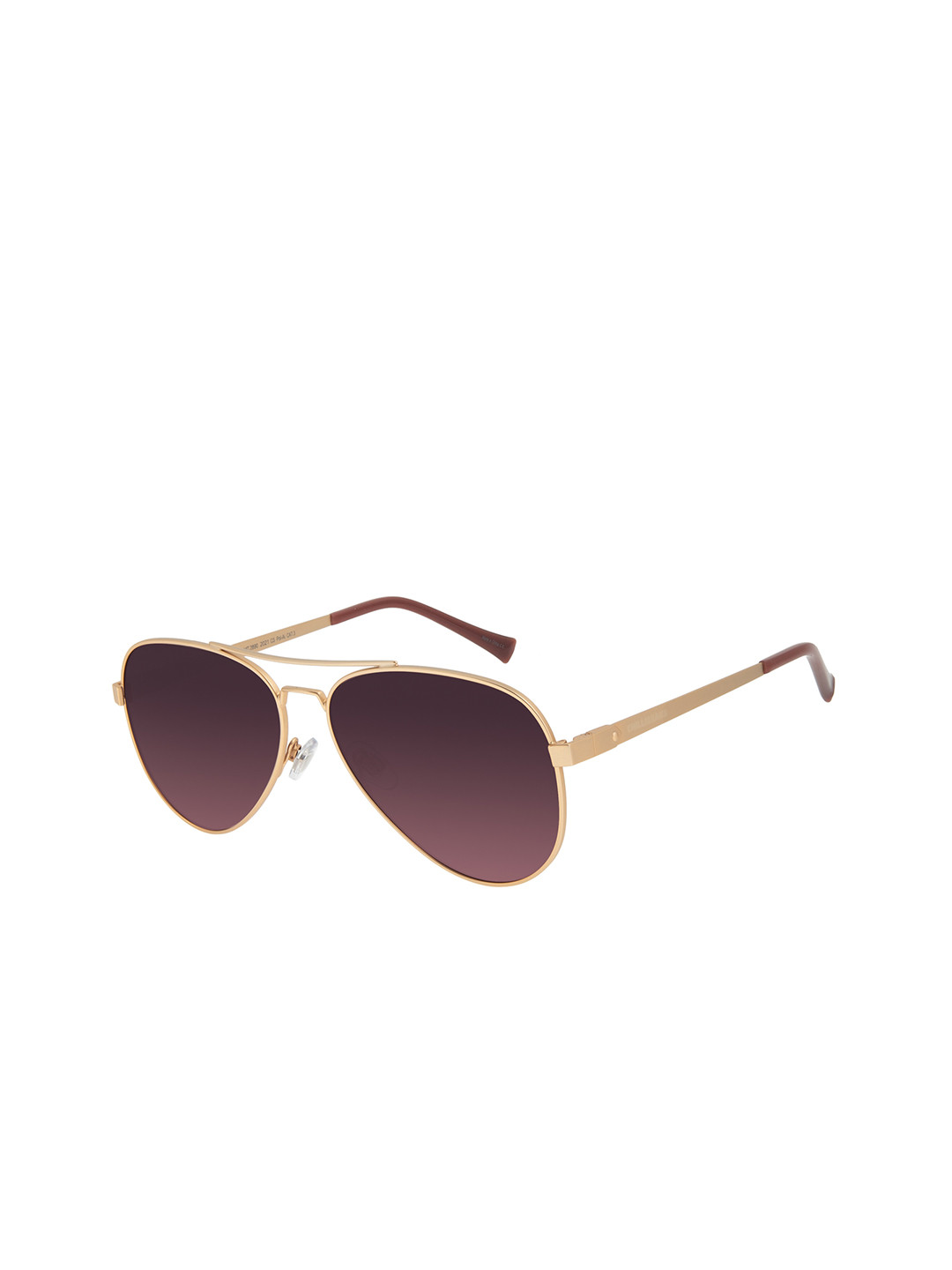 

Chilli Beans Unisex Burgundy Lens & Gold-Toned Aviator Sunglasses with UV Protected Lens
