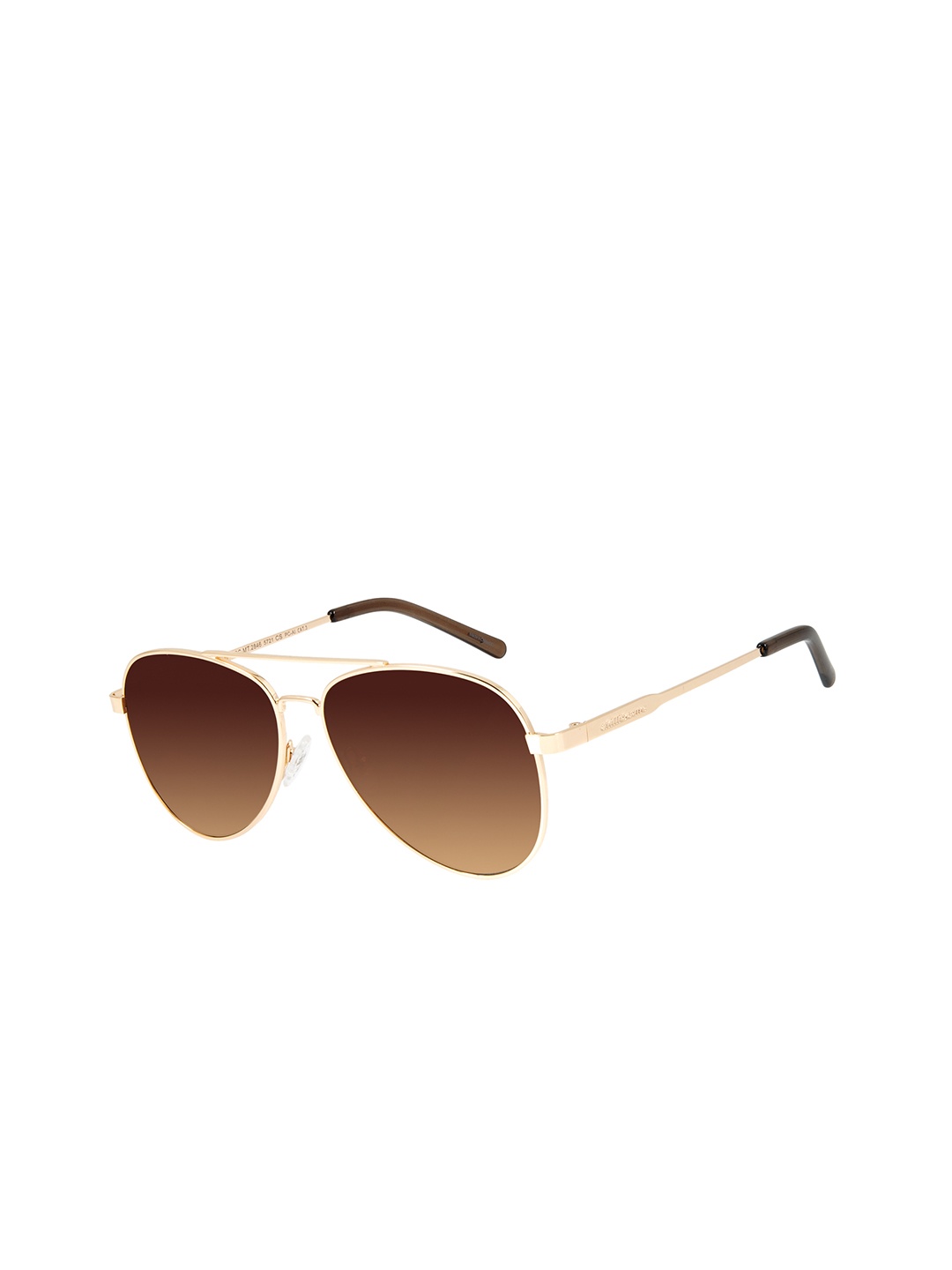 

Chilli Beans Unisex Brown Lens & Gold-Toned Aviator Sunglasses with UV Protected Lens, Bronze