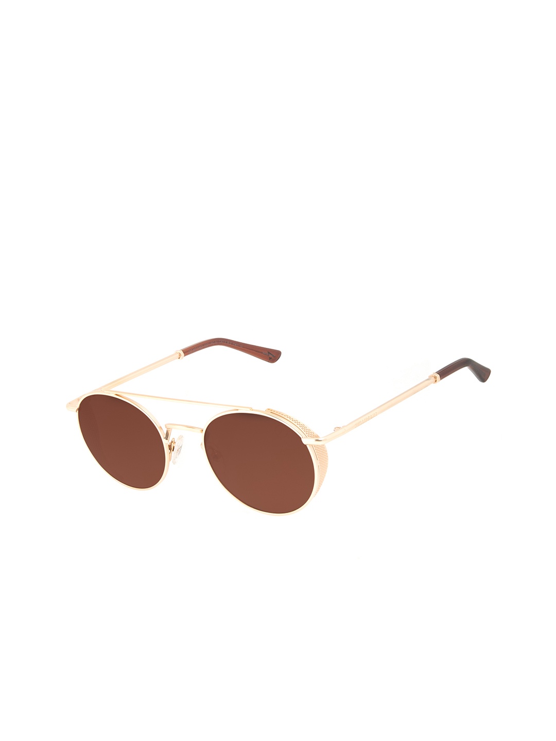 

Chilli Beans Unisex Brown Lens & Gold-Toned Round Sunglasses with UV Protected Lens