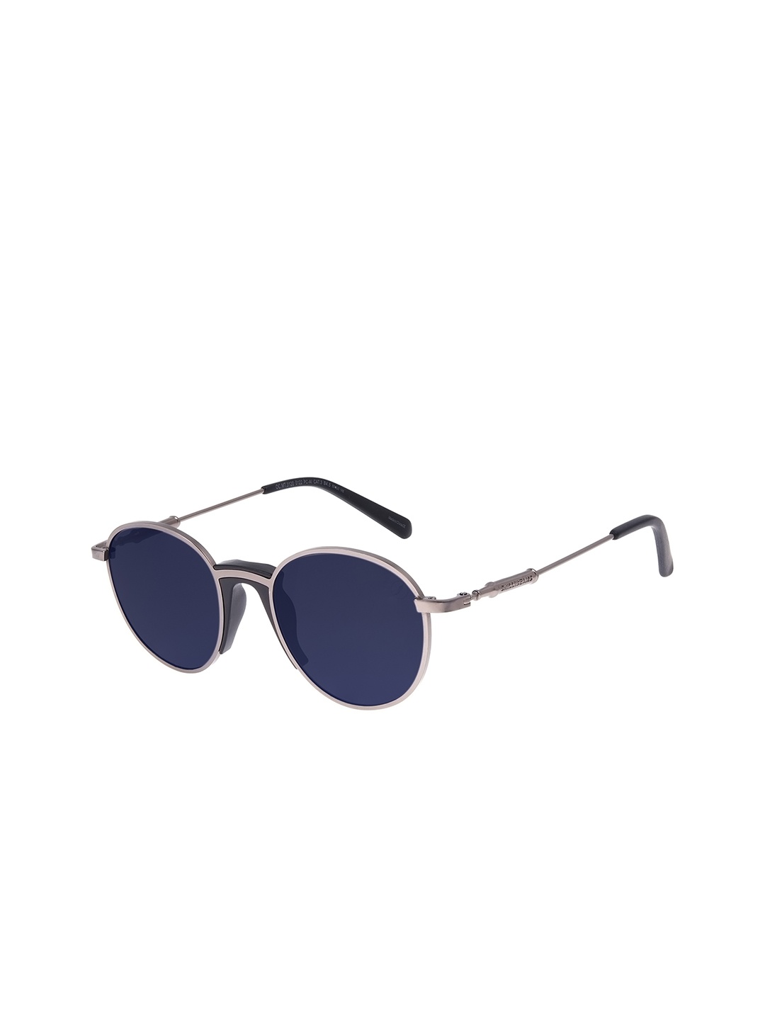 

Chilli Beans Unisex Blue Lens & Black Round Sunglasses with UV Protected Lens, Navy blue