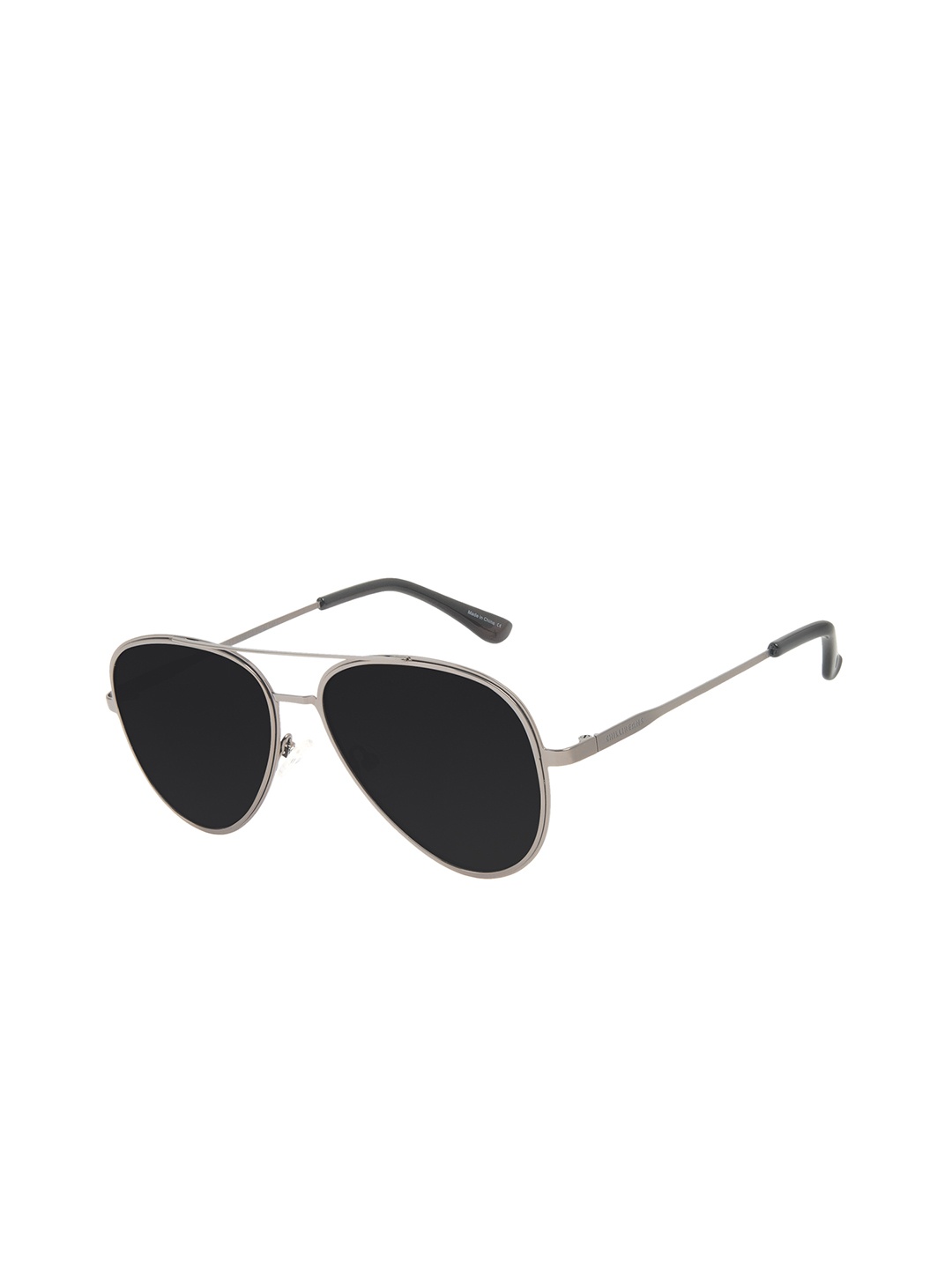 

Chilli Beans Unisex Black Lens & Silver-Toned Aviator Sunglasses with UV Protected Lens