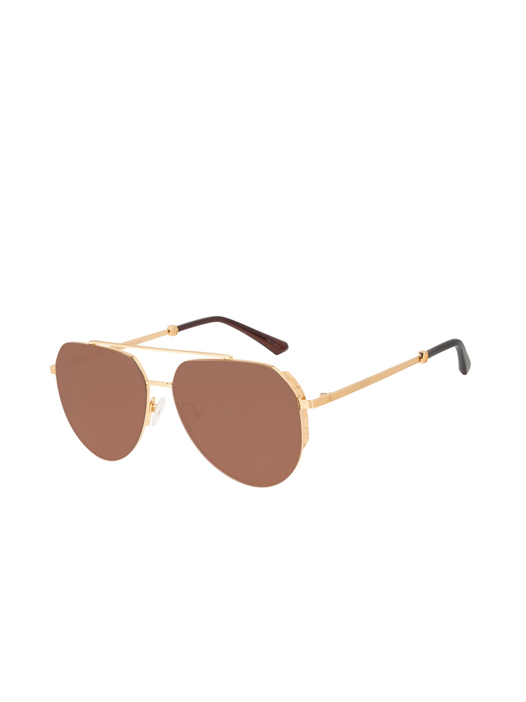 

Chilli Beans Unisex Brown Lens & Gold-Toned Aviator Sunglasses with UV Protected Lens