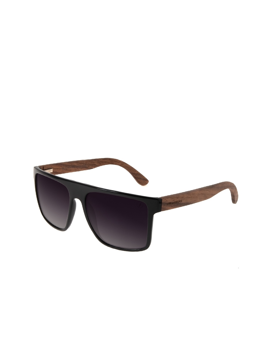 

Chilli Beans Men Black Lens & Black Square Sunglasses with UV Protected Lens