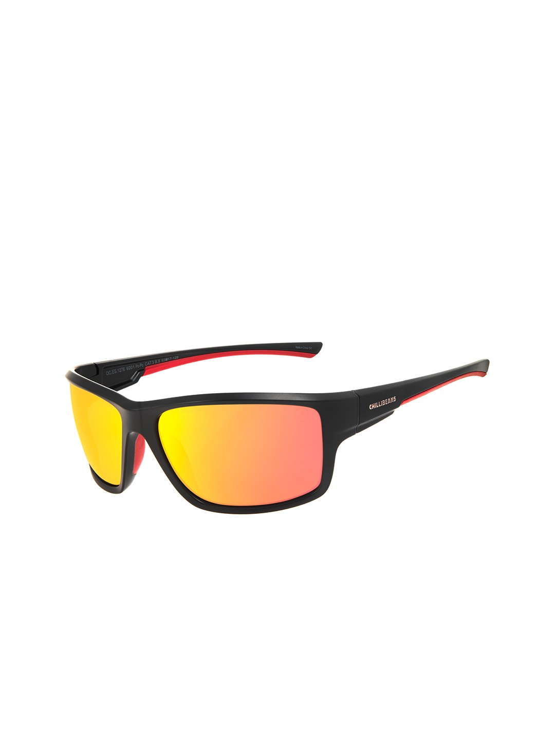 

Chilli Beans Men Yellow Lens & Black Aviator Sunglasses with UV Protected Lens