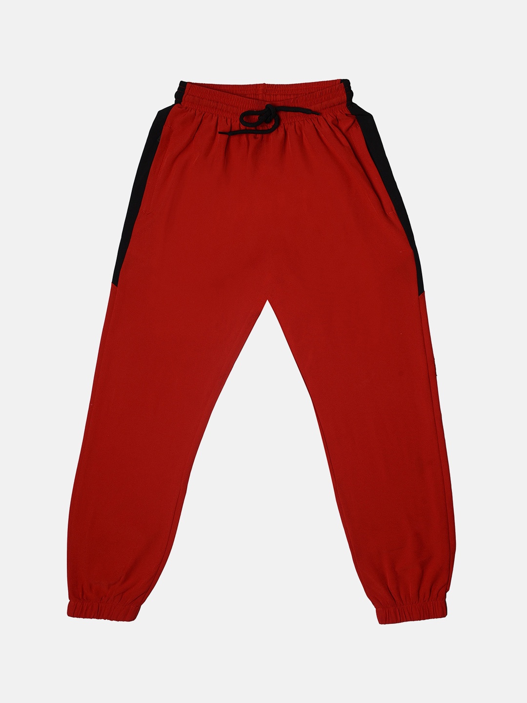 

TINY HUG Kids Boys Red Solid Slim-Fit Joggers