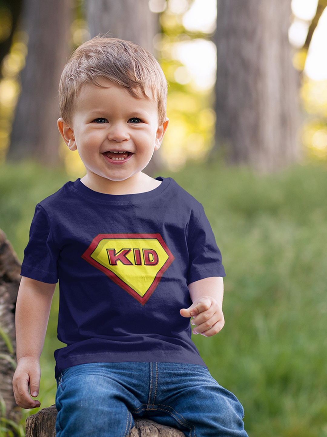 

MA Baby Kids Navy Blue Printed Pure Cotton Bio Finish T-shirt
