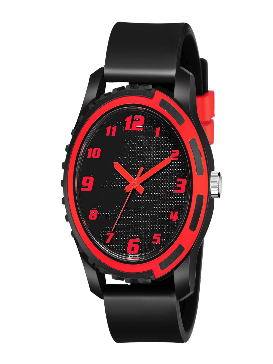 

WATCHSTAR Men Black Dial & Black Leather Straps Analogue Watch MT-red-black113