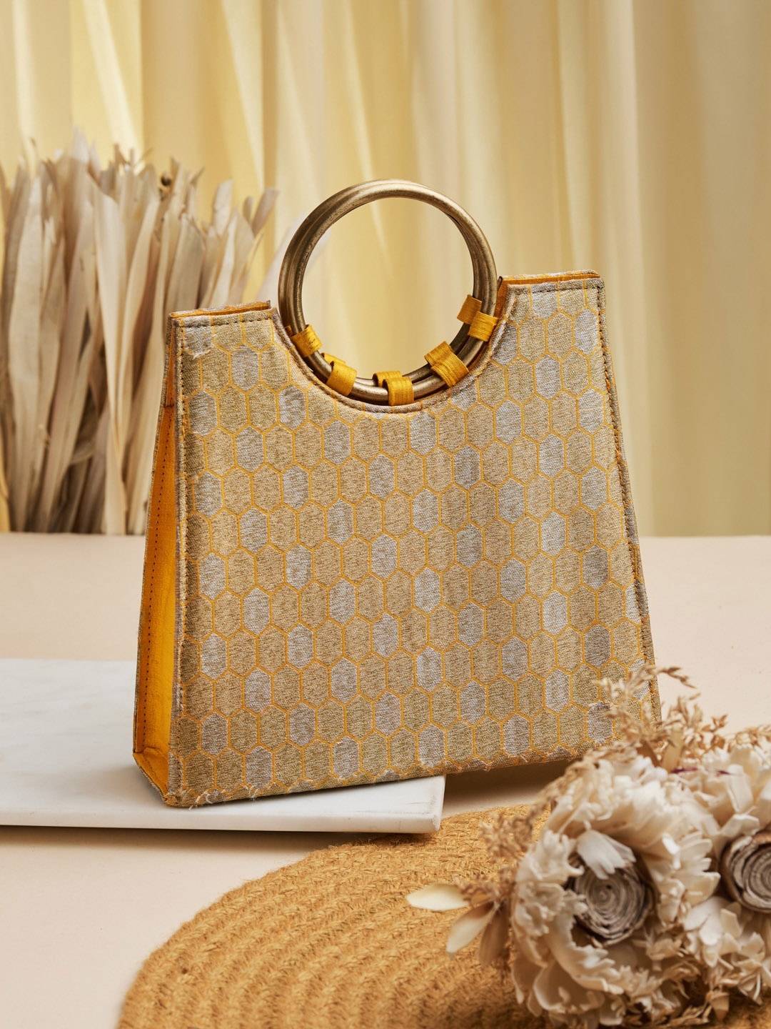 

Fabindia Women Gold Clutches