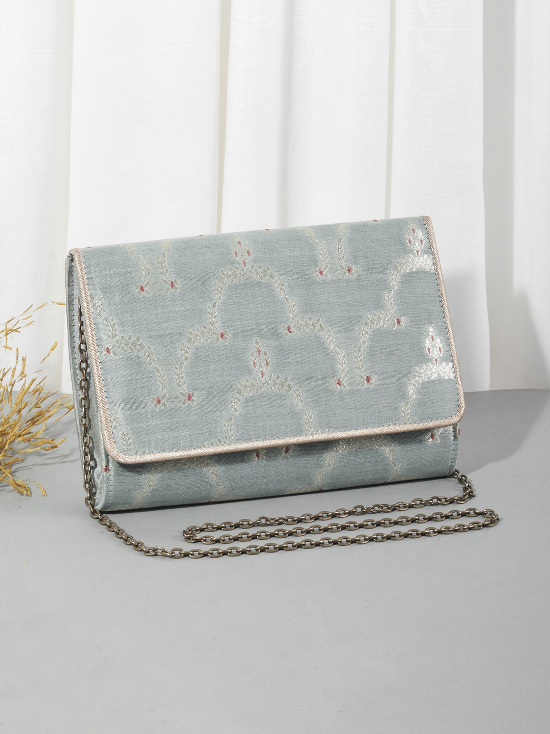

Fabindia Women Grey Clutches