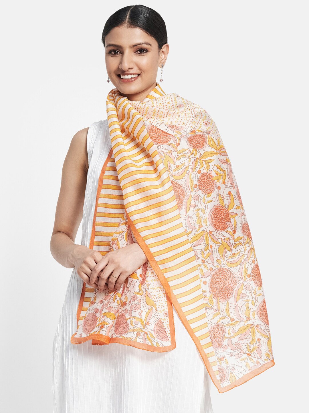 

Fabindia FabBasic Women Multicoloured Printed Stole, Multi