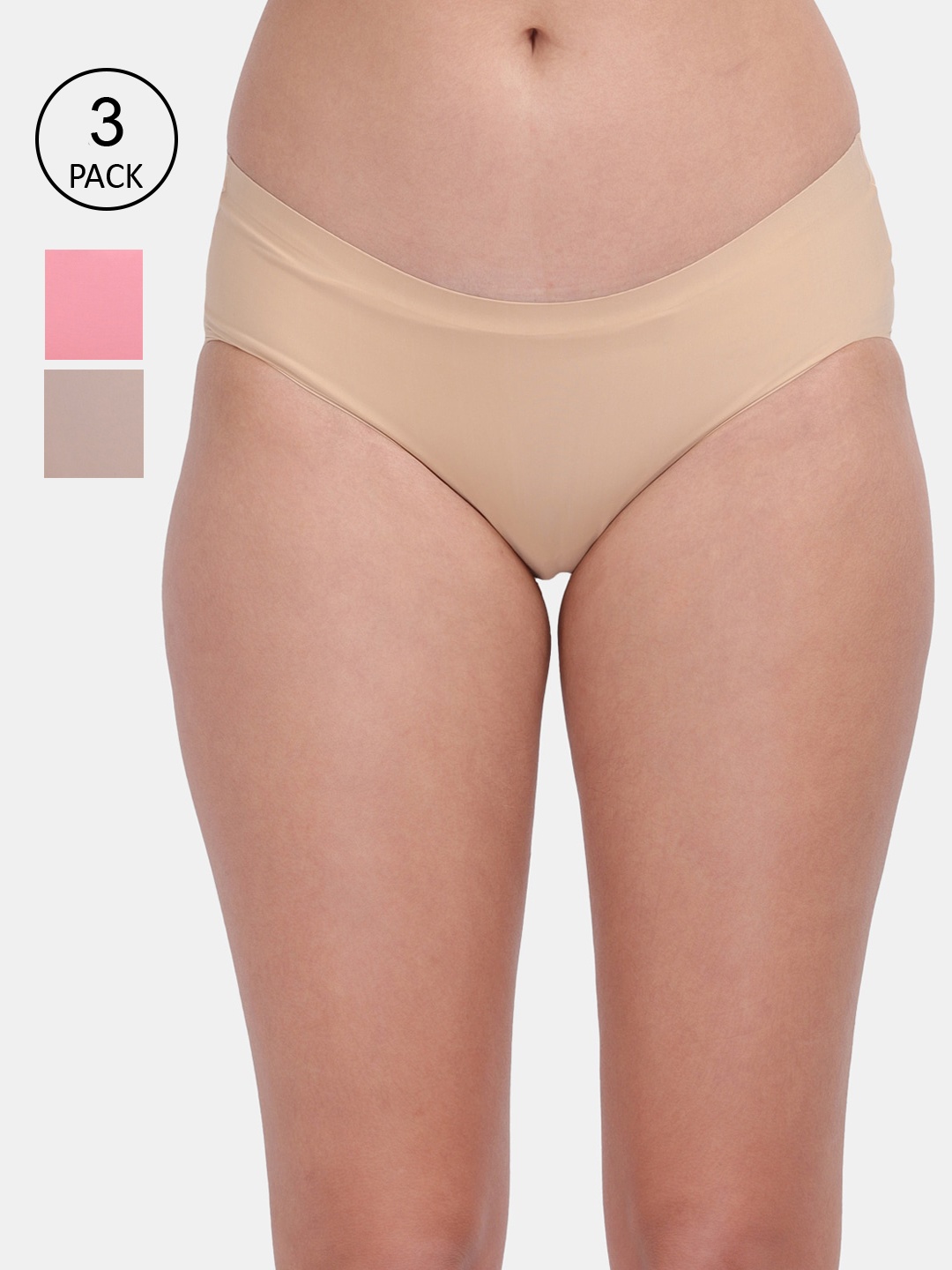 

Amour Secret Women Pack Of 3 Solid Hipster Briefs, Beige