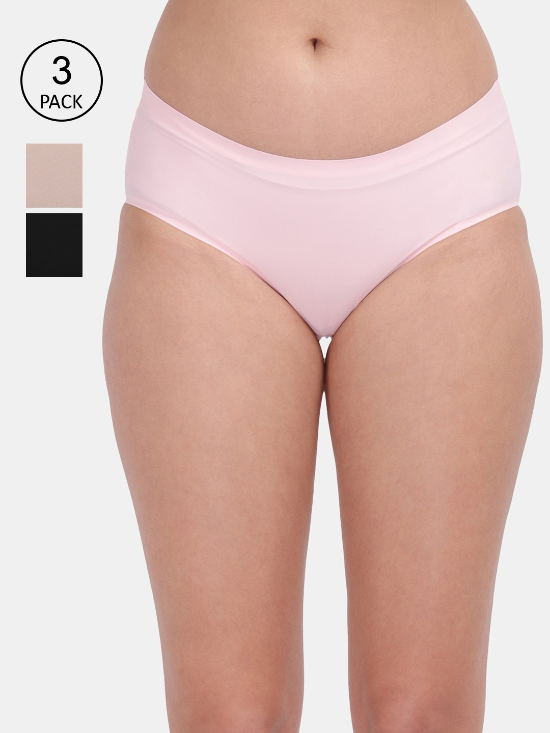 

Amour Secret Women Pack of 3 Assorted Mid-Rise Hipster Briefs