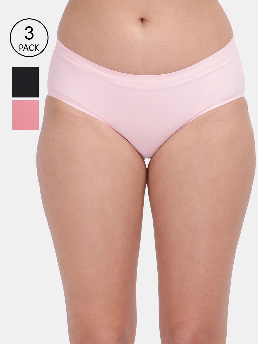 

Amour Secret Women Pack of 3 Assorted Mid-Rise Hipster Briefs