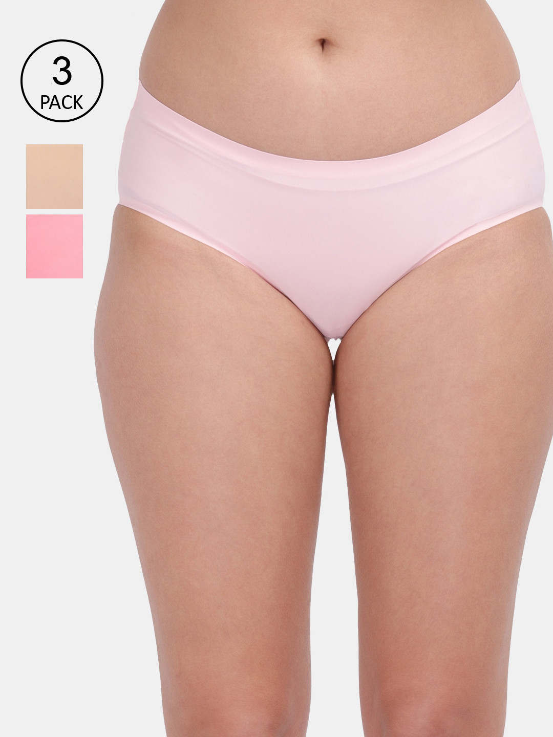 

Amour Secret Women Pack Of 3 Assorted Solid Mid-Rise Hipster Briefs