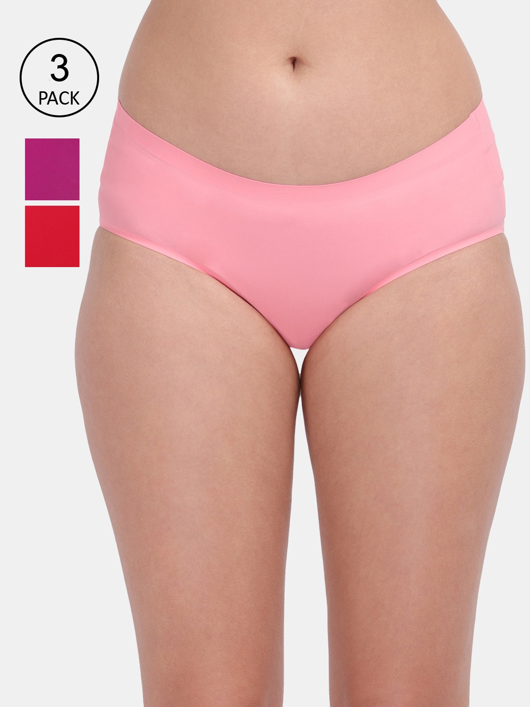 

Amour Secret Women Pack of 3 Assorted Mid Rise Bonded Hipster Panty