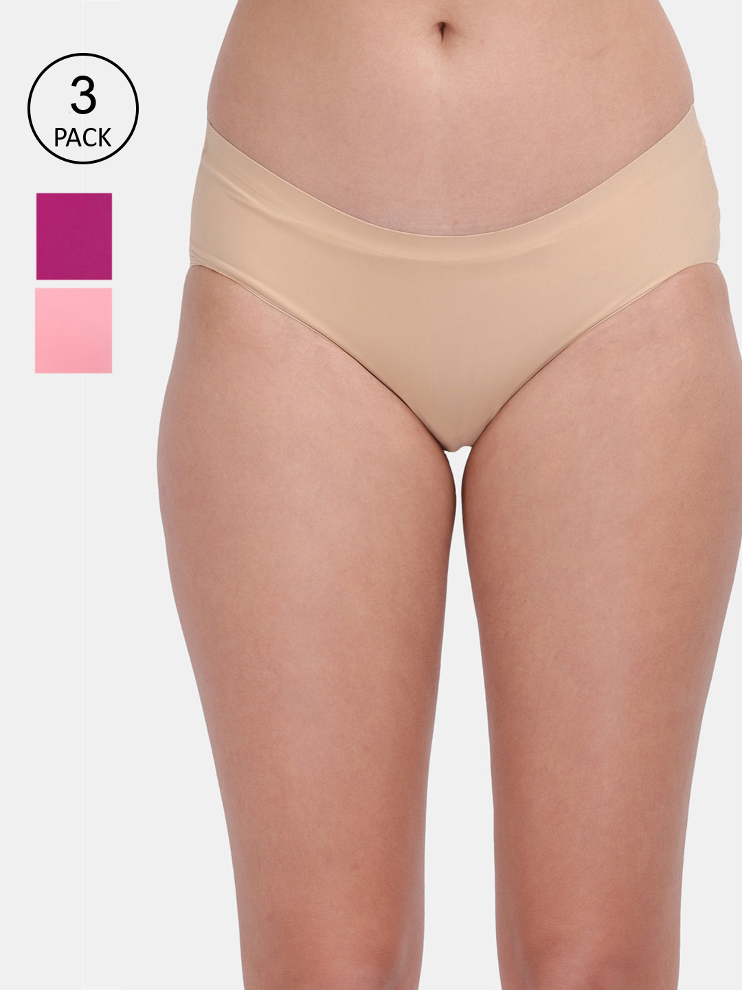 

Amour Secret Women Pack Of 3 Solid Hipster Briefs, Nude