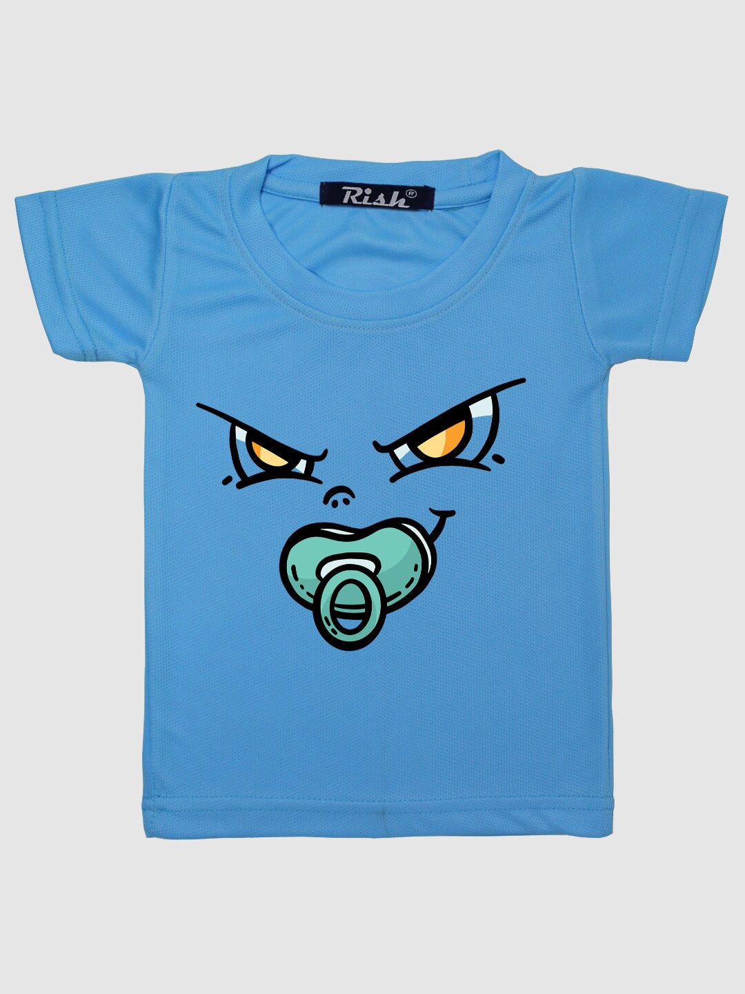 

RISH Kids Blue Angry Baby Face Printed T-shirt