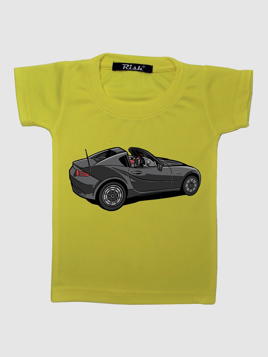 

RISH Kids Yellow Car Printed T-shirt
