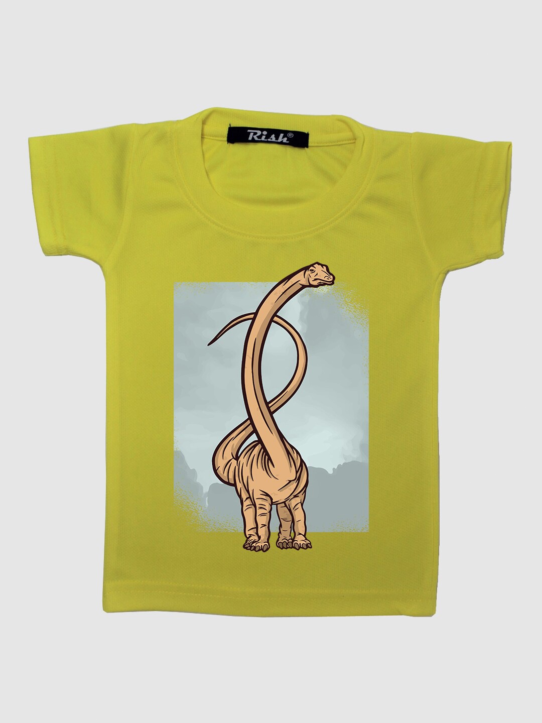 

RISH Kids Yellow Dinosaur Printed T-shirt