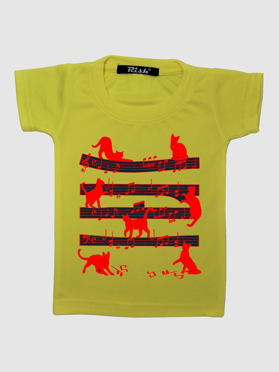 

RISH Kids Yellow Music & Friend Printed T-shirt