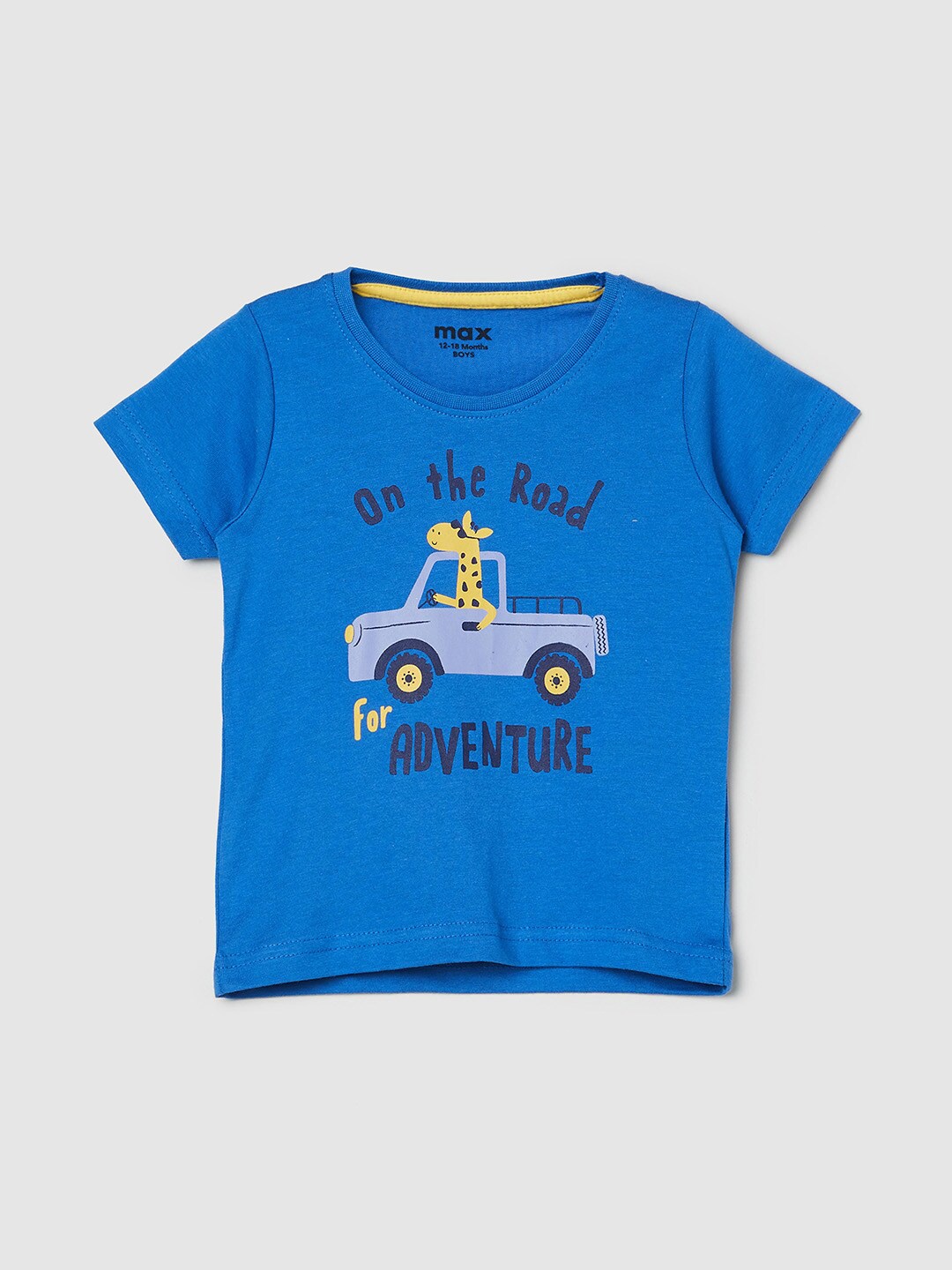 

max Boys Blue Printed T-shirt